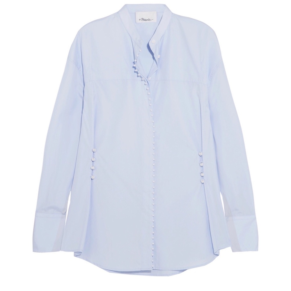 3.1 Phillip Lim pearl button cotton poplin blouse